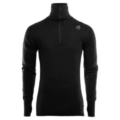 Aclima DoubleWool Polo Shirt Zip Man Jet Black/Marengo