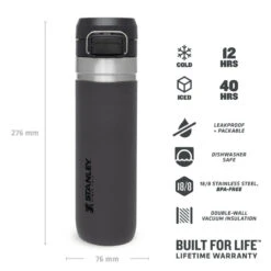 Stanley The Quick Flip Water Bottle 0.7L - Charcoal -Günstiges Eisangeln Tackle Geschäft ST1009149030 3